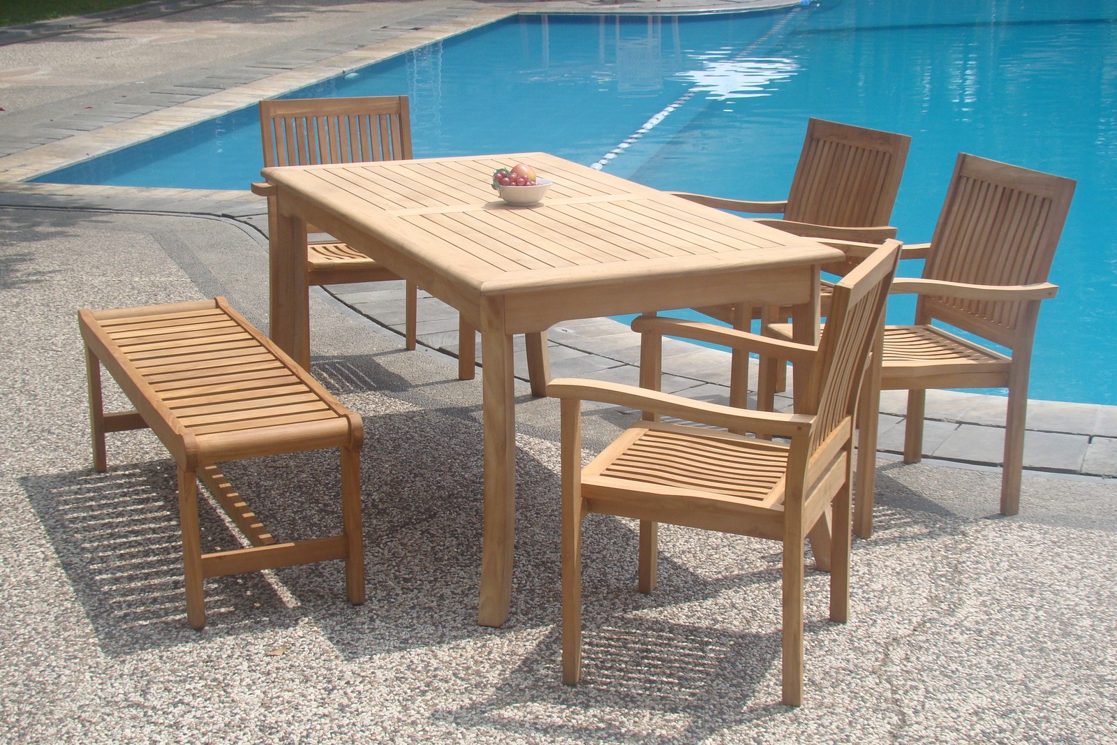 6 PC Teak Stacking Garden Outdoor Patio Furniture R01 