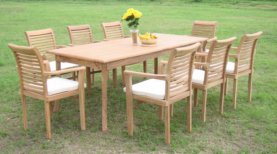 PC TEAK STACKING GARDEN OUTDOOR PATIO FURNITURE D04  