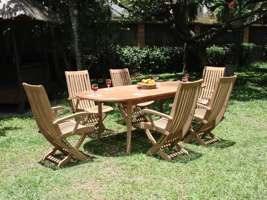 PC TEAK DINING SET GARDEN OUTDOOR PATIO FURNITURE NEW R03   WARWICK 