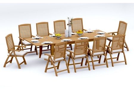 11 PC Dining Set - 122" Atnas Rectangle Table & 10 Ashley Arm Chairs