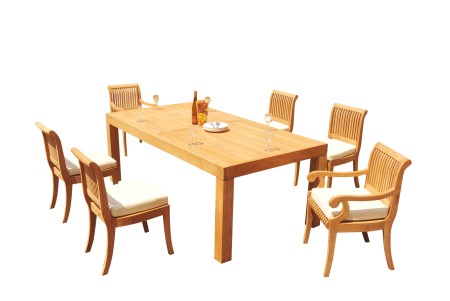 7 PC Dining Set - 86" Rectangle Table & 6 Giva Chairs (2 Arms + 4 Armless) 